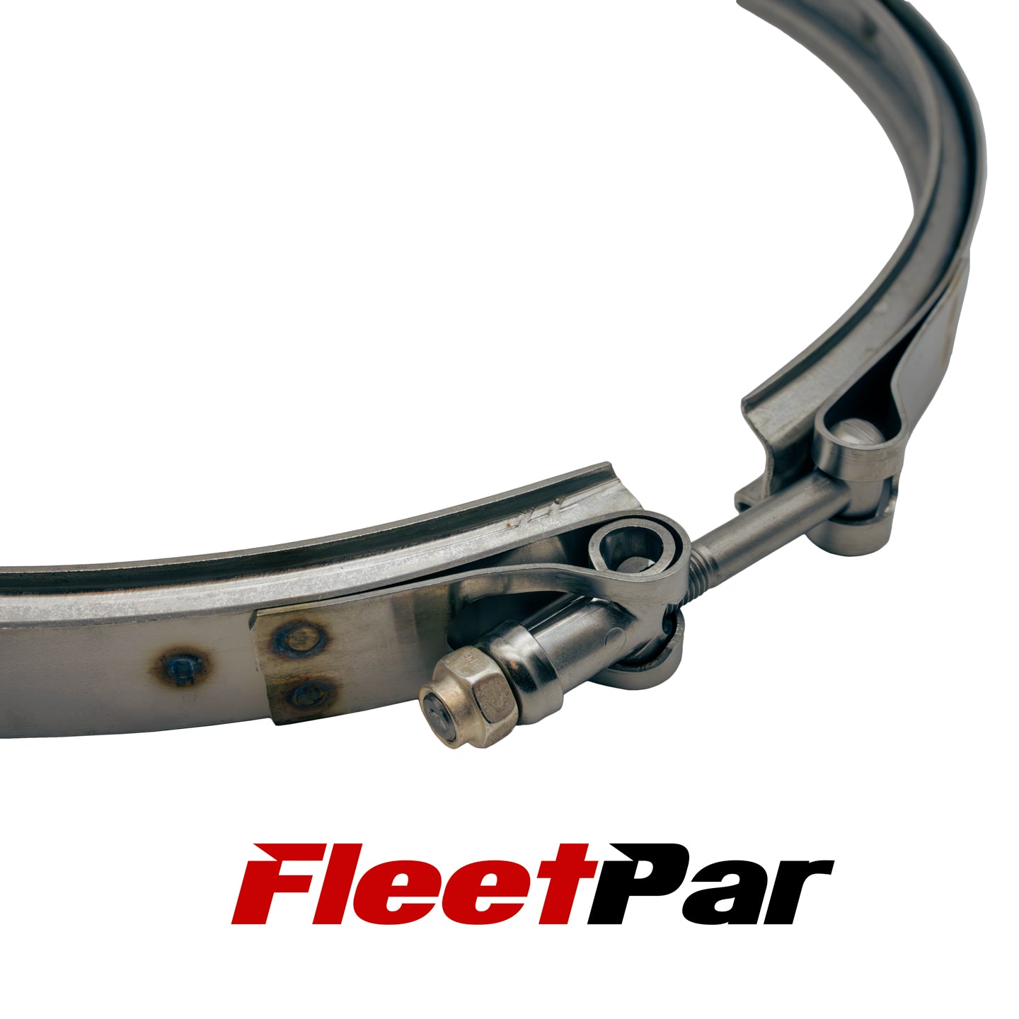 Another close-up of the Cummins/Paccar Diesel Particulate Filter (DPF) Clamp, providing a detailed view of the clamp's material and build quality. Part numbers: 5304849, 2011939PE, 2011939, A041Y497, A041V673.