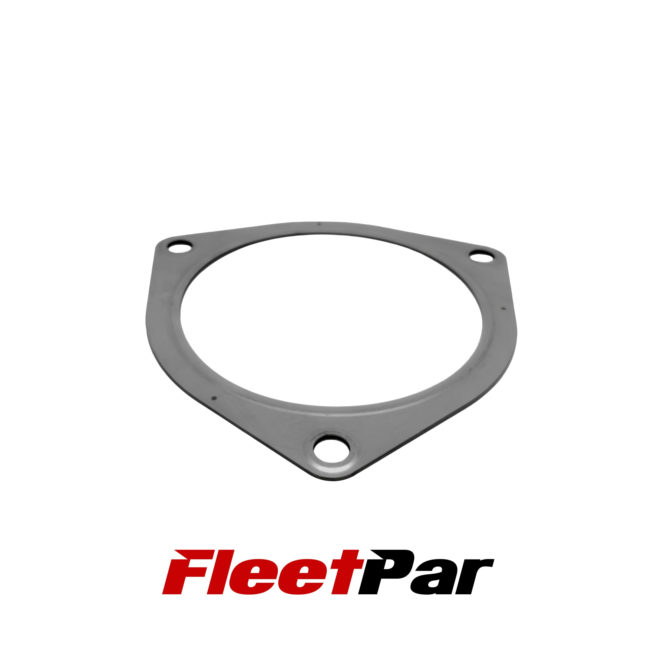 This photo shows the top view of the Isuzu 3-Hole Stamped Metal Gasket, showcasing its perfect fit for Isuzu models and compatibility with various models.