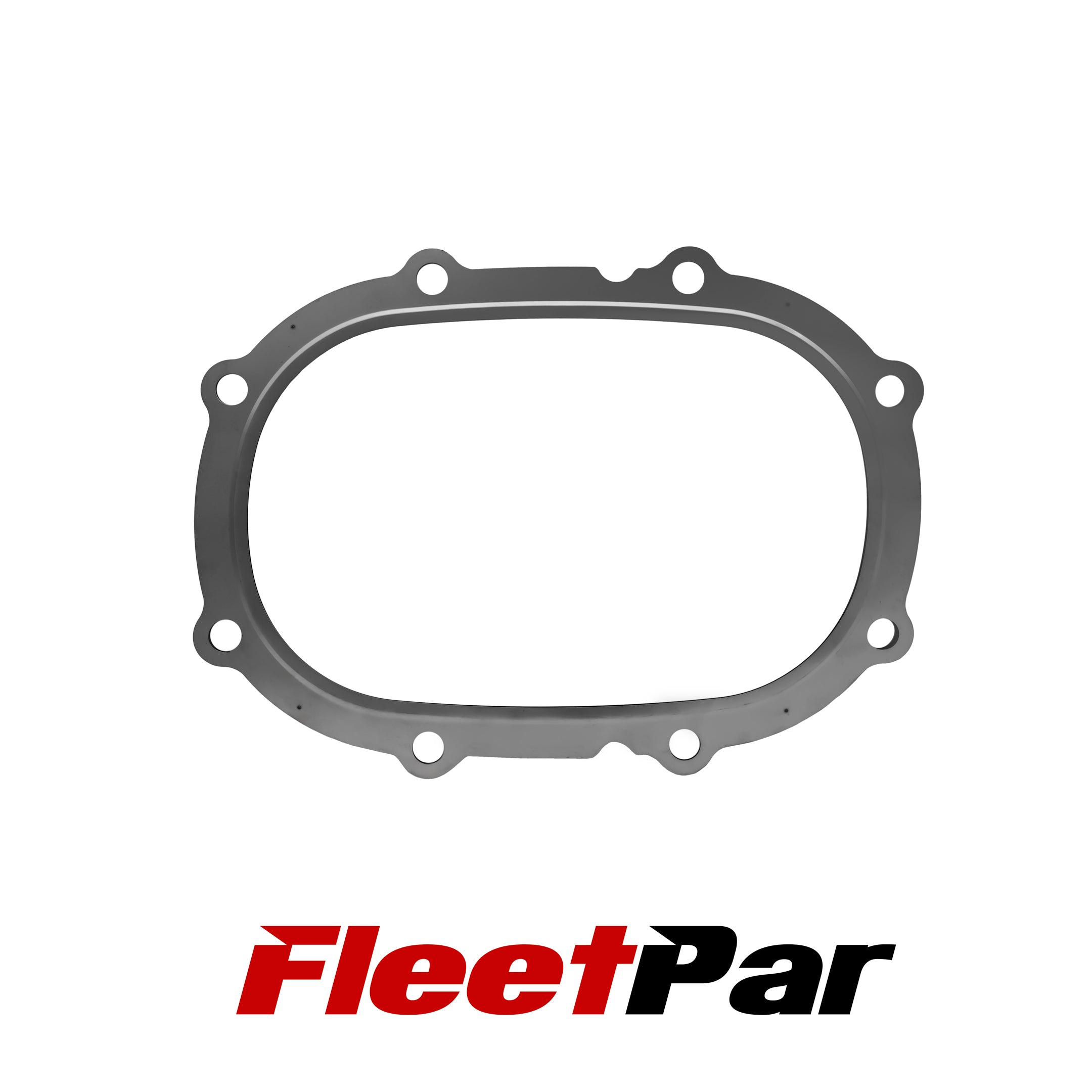 A close-up photograph of the Kubota Diesel Particulate Filter DPF 8-Hole Gasket | 1J500-18412. The gasket is made of durable materials and has eight holes for optimized engine performance. The product is specifically designed for Kubota diesel particulate filters and guarantees a perfect fit.