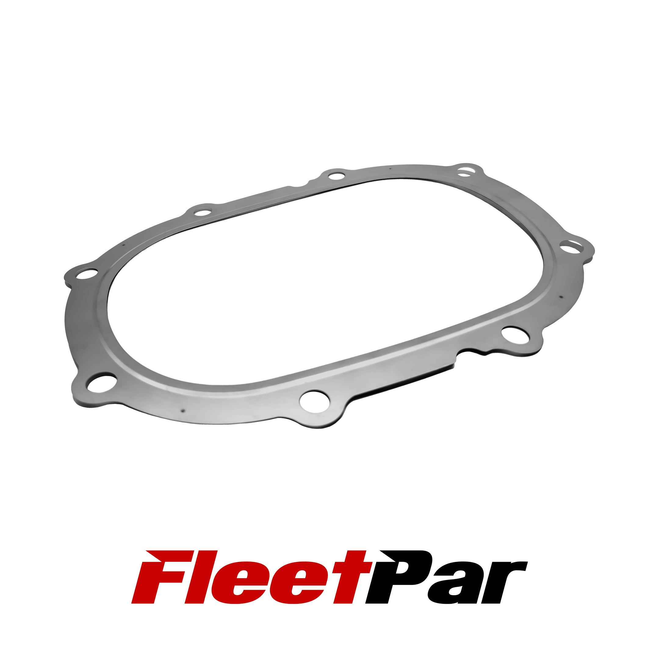 A close-up photograph of the Kubota Diesel Particulate Filter DPF 8-Hole Gasket | 1J500-18412. The gasket is made of durable materials and has eight holes for optimized engine performance. The product is specifically designed for Kubota diesel particulate filters and guarantees a perfect fit.