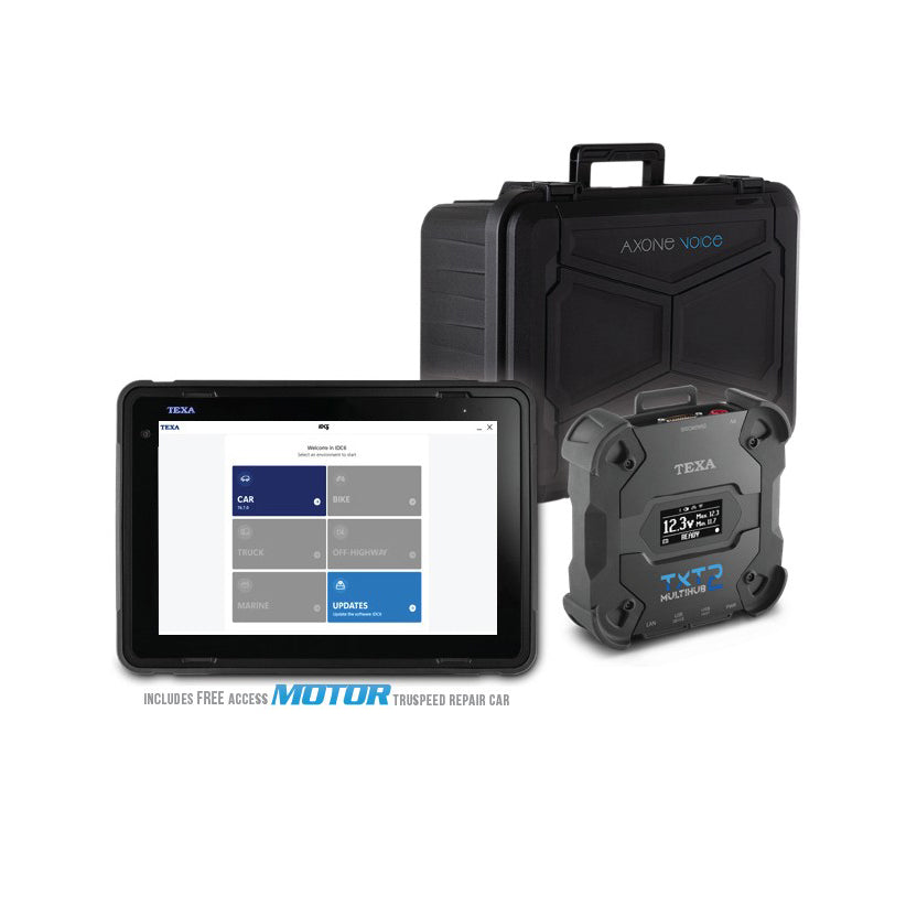 TEXA Axone Voice Car & Supercar Diagnostic Kit with Multihub 2 – Includes display, interface, and secure case