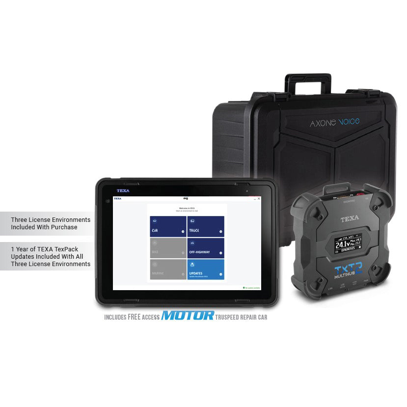 TEXA Axone Voice Deluxe Fleet Package with Multihub 2, Car, Truck, and Off-Highway Diagnostic Software – Complete AI-Powered Solution for Fleet Service