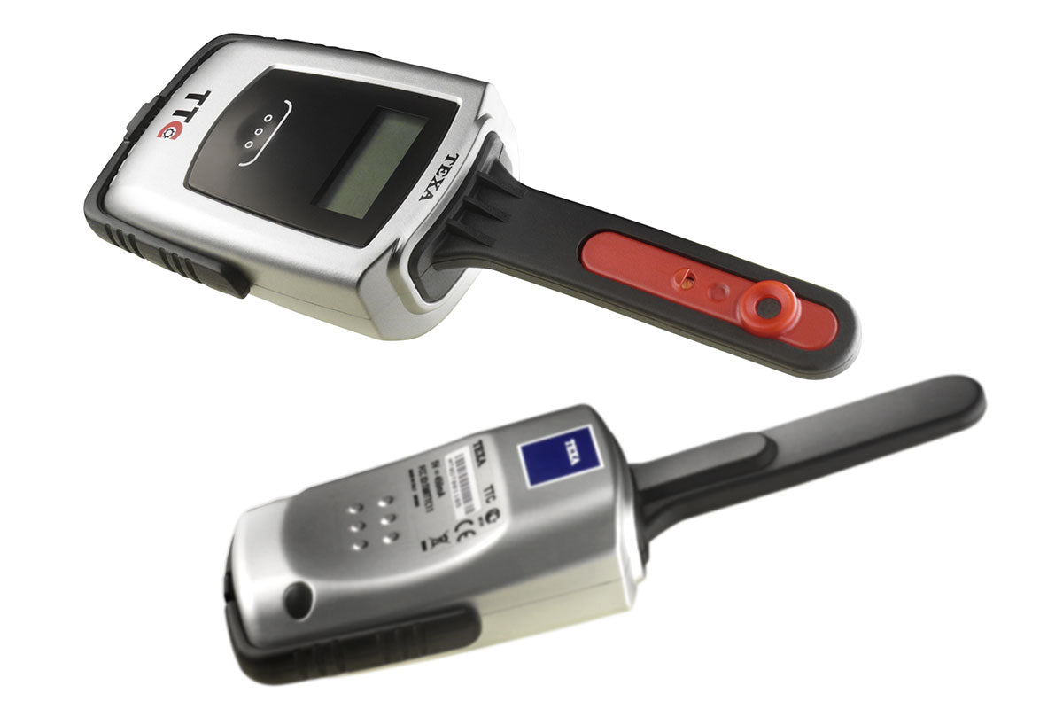 Close-up angled view of the TEXA TTC Timing Belt Tensioner showing top and bottom of the device