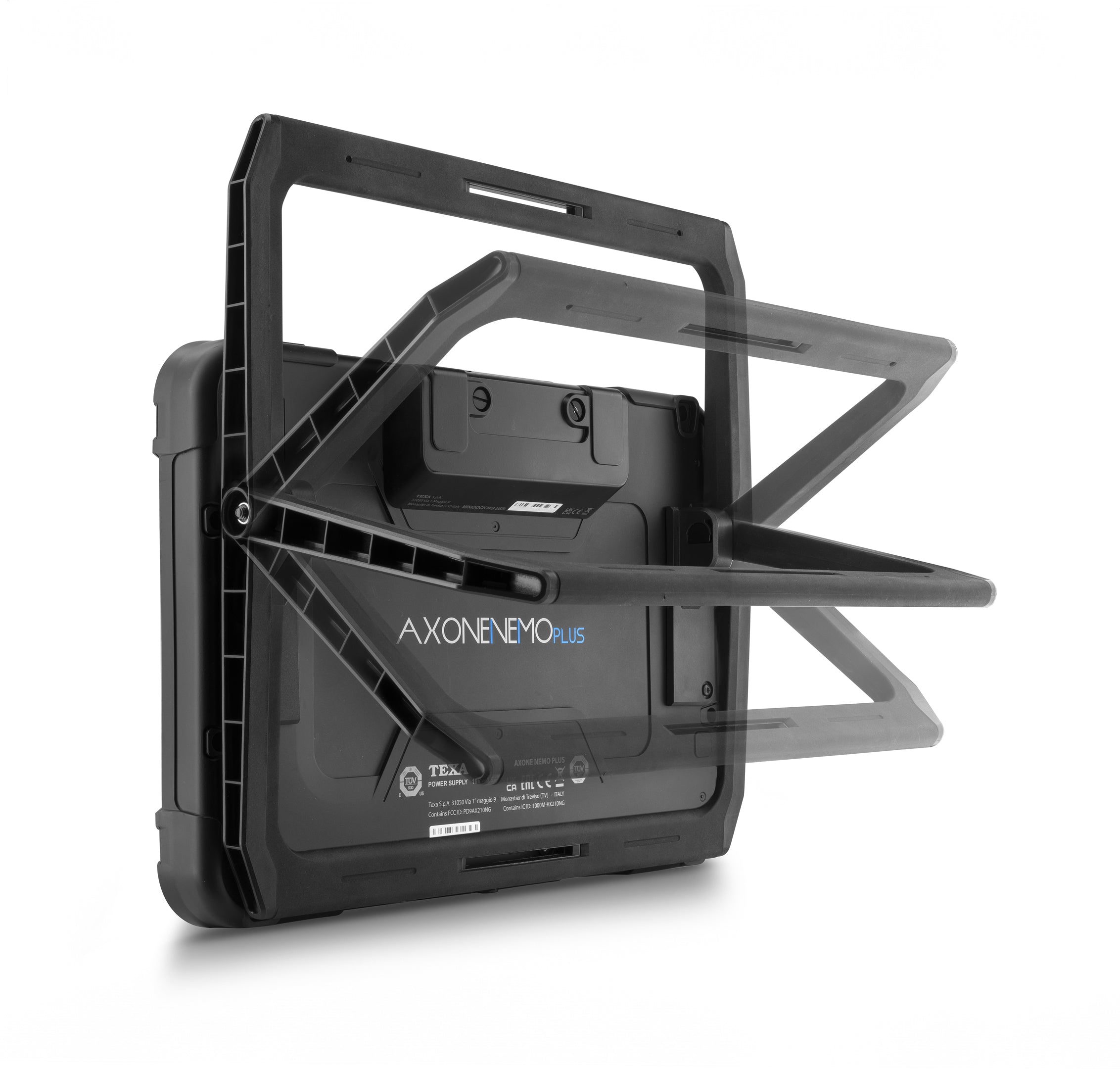 Back View of Tablet Showing Adjustable Handle.