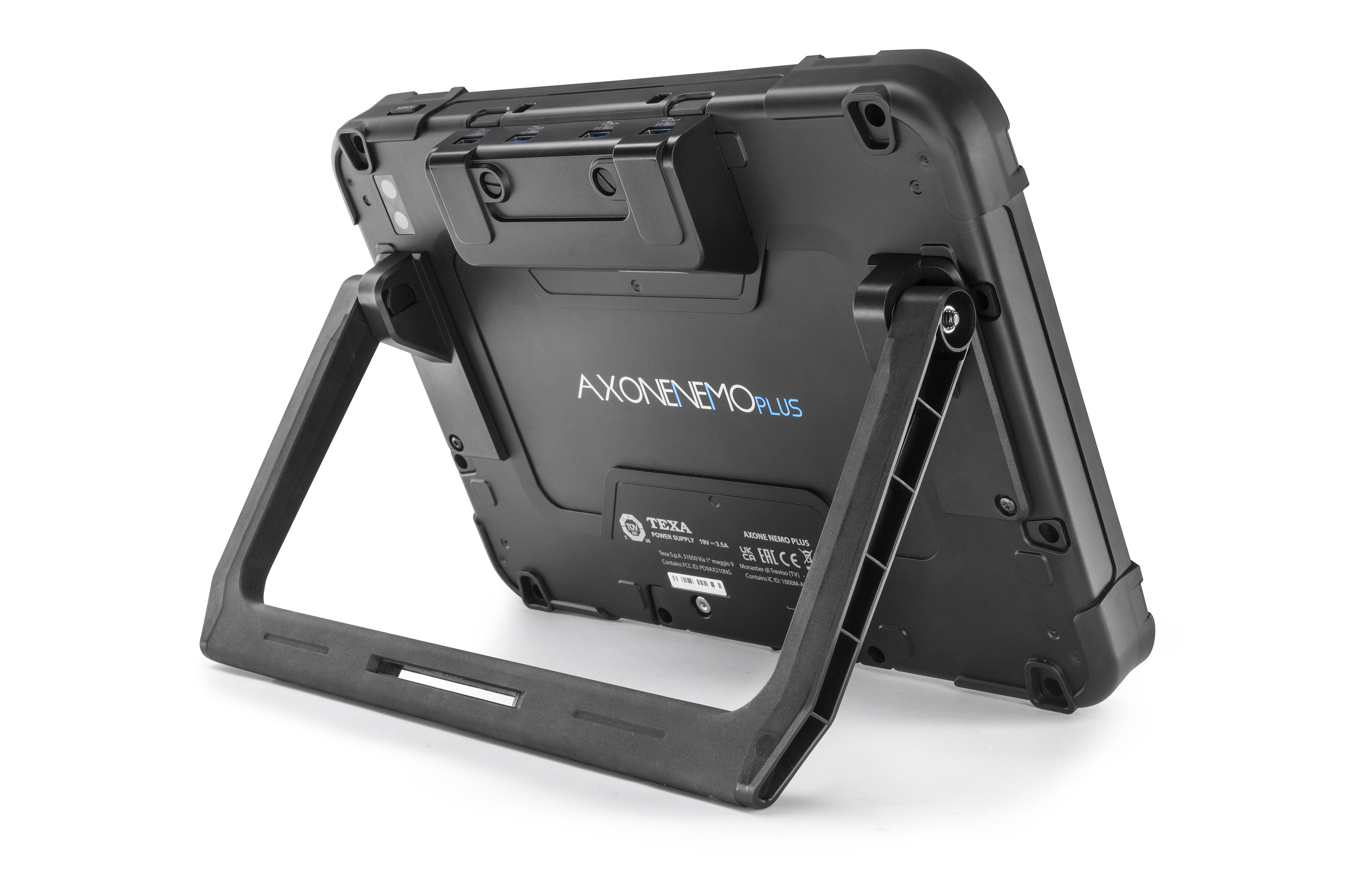 back view of the tablet on it's stand.