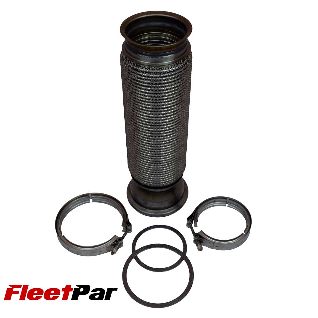 Exhaust Bellow Kit |Volvo/Mack | Fits Cummins ISX 15.0, Mack MP8, Volvo D13, VNL 670 Gen 2 (2003-2019) | 4in. Inlet / 5in. Outlet x 17.7in. OAL BLW | 21428534, 21959393, 22307701